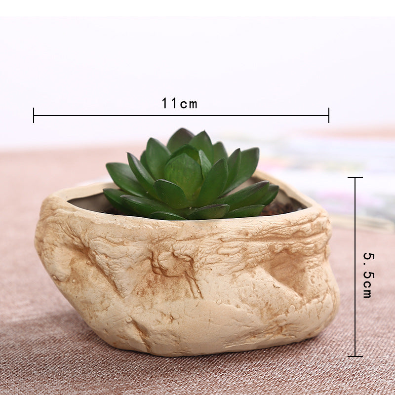 Stone Succulent Flower Pot, Assorted