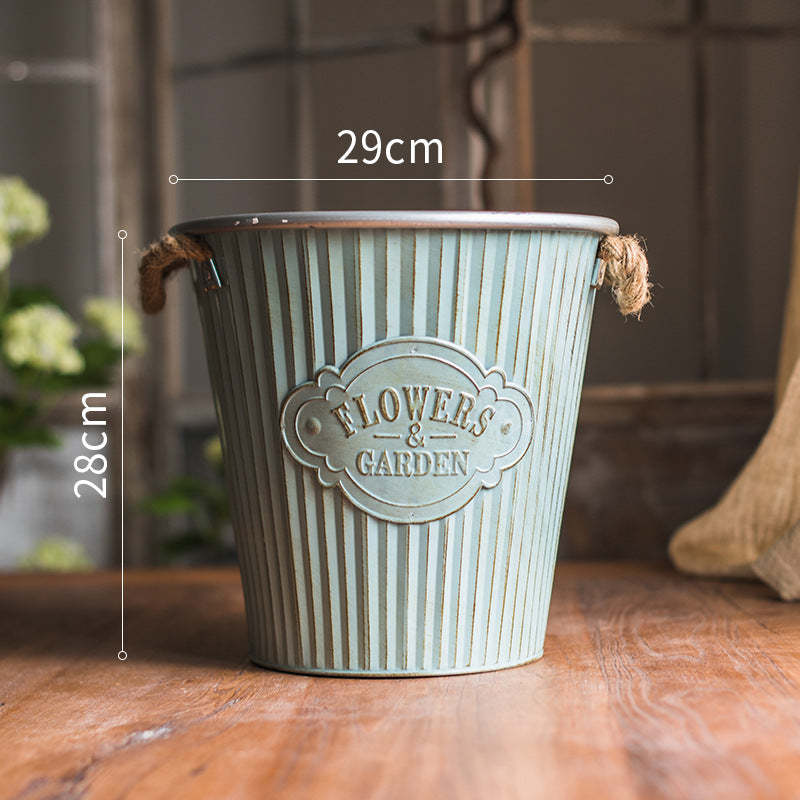 Vintage Blue Display Buckets