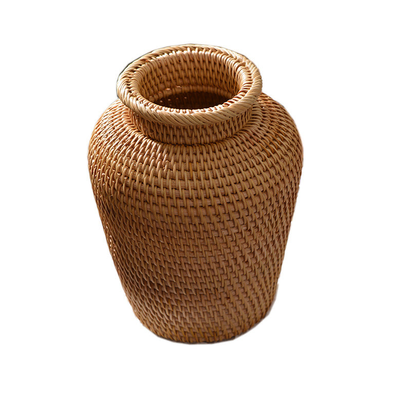 Classic Tabletop Rattan Vase