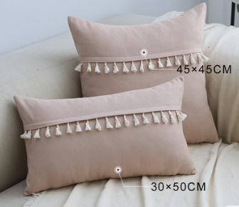 Tasseled Throw Pillow Cover, Assorted Colors