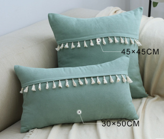 Tasseled Throw Pillow Cover, Assorted Colors