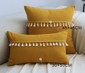 Tasseled Throw Pillow Cover, Assorted Colors