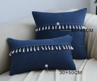 Tasseled Throw Pillow Cover, Assorted Colors