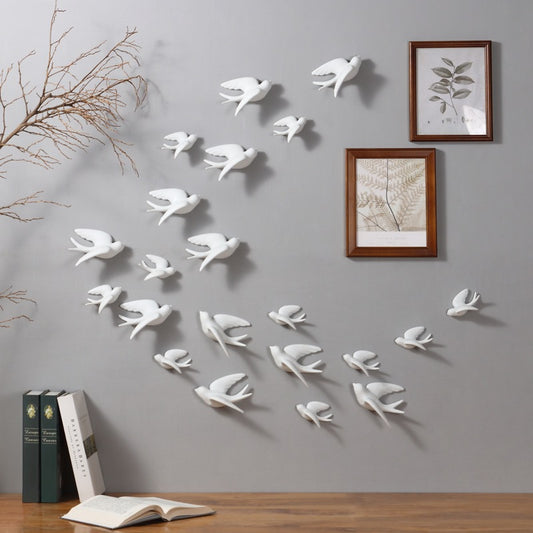 3D Ceramic Bird Wall Decor