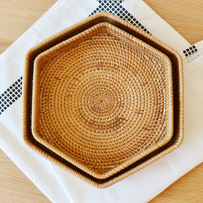 Hexagonal Rattan Basket