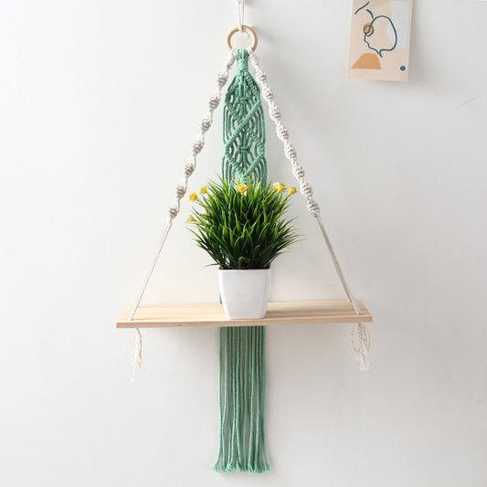 White and Green Wall Hung Boho Stand