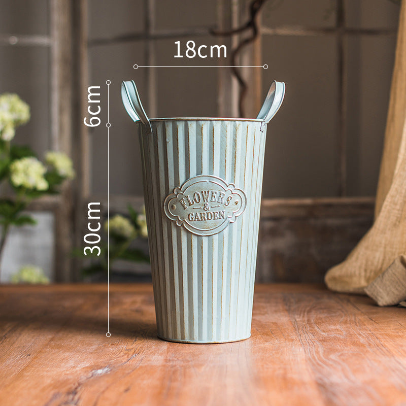 Vintage Blue Display Buckets