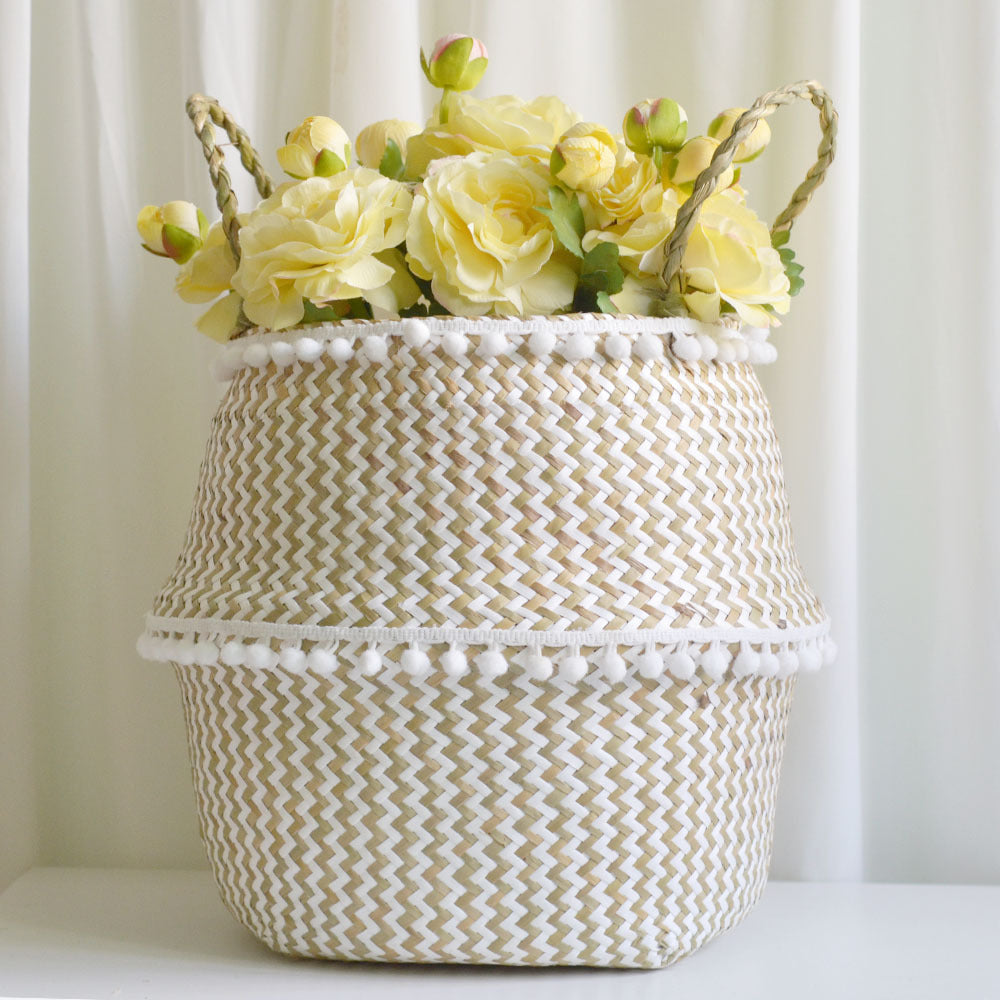 Woven Storage Basket with Handles, Assorted