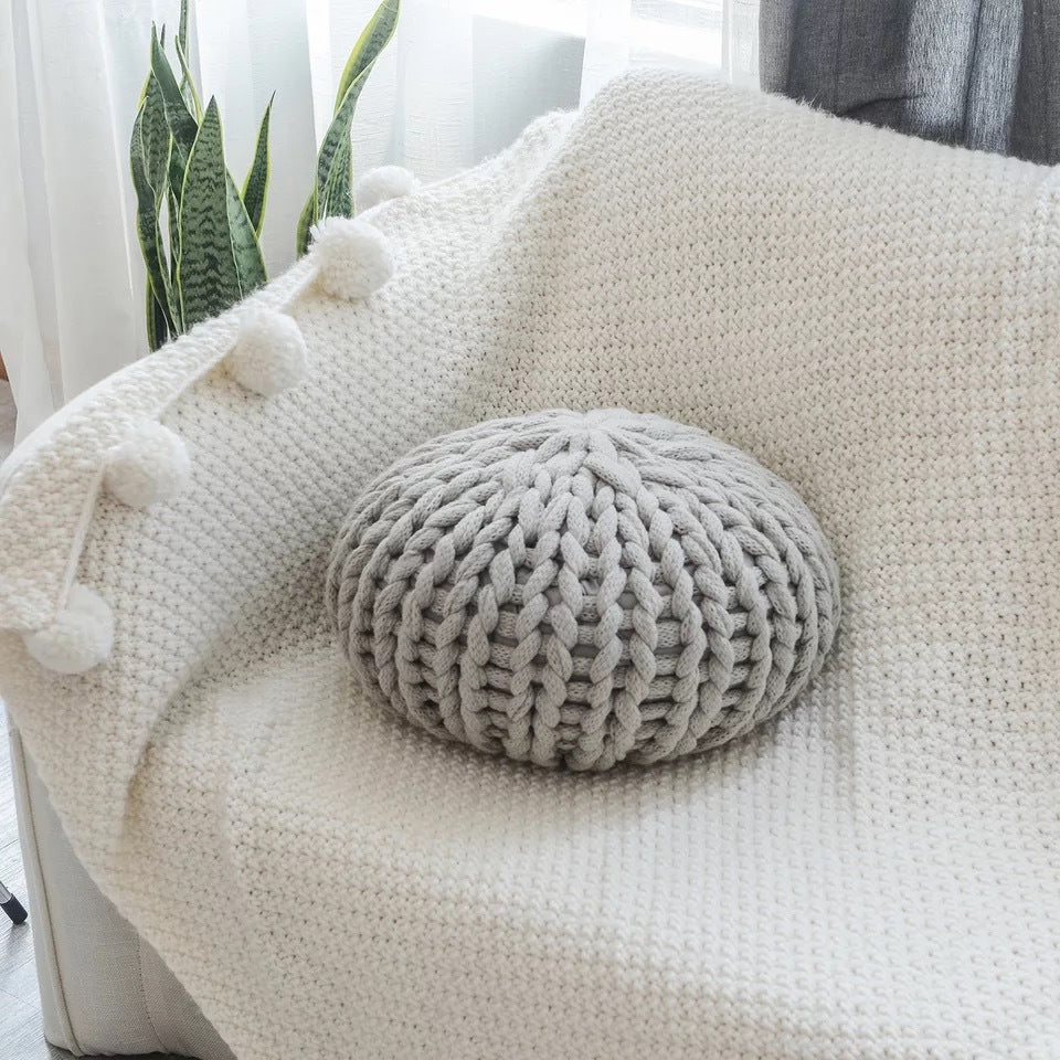 Handmade Thick Wool Pillow Round