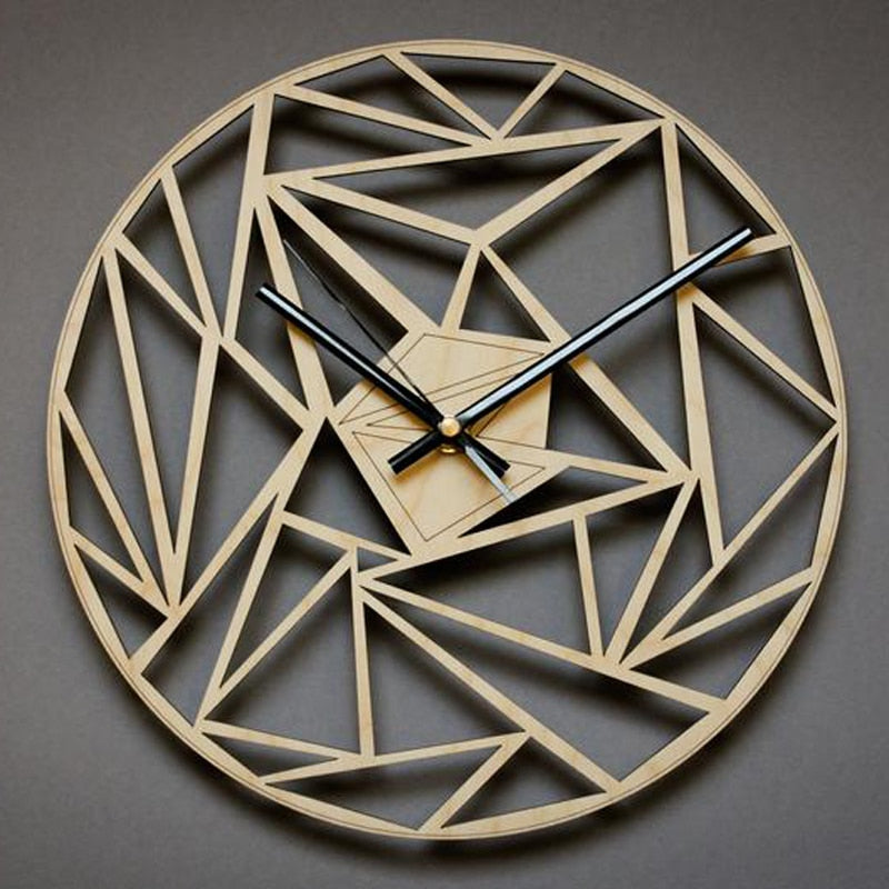 Wood Geometric Wall Clock