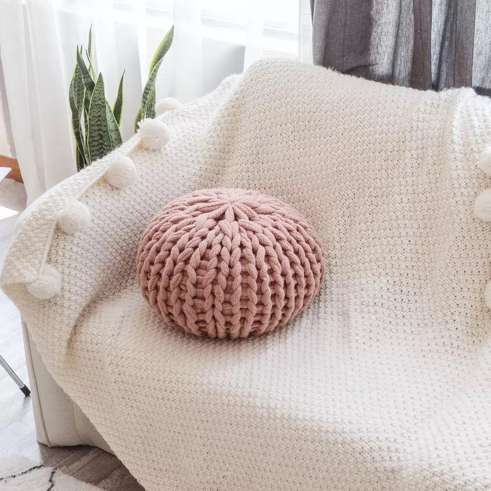 Handmade Thick Wool Pillow Round