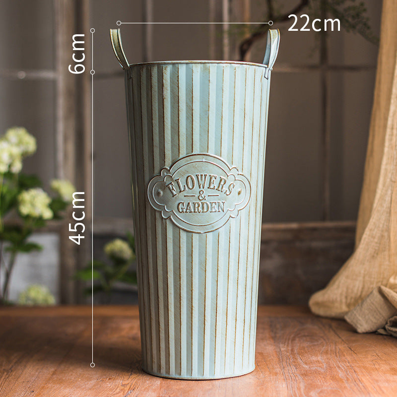 Vintage Blue Display Buckets