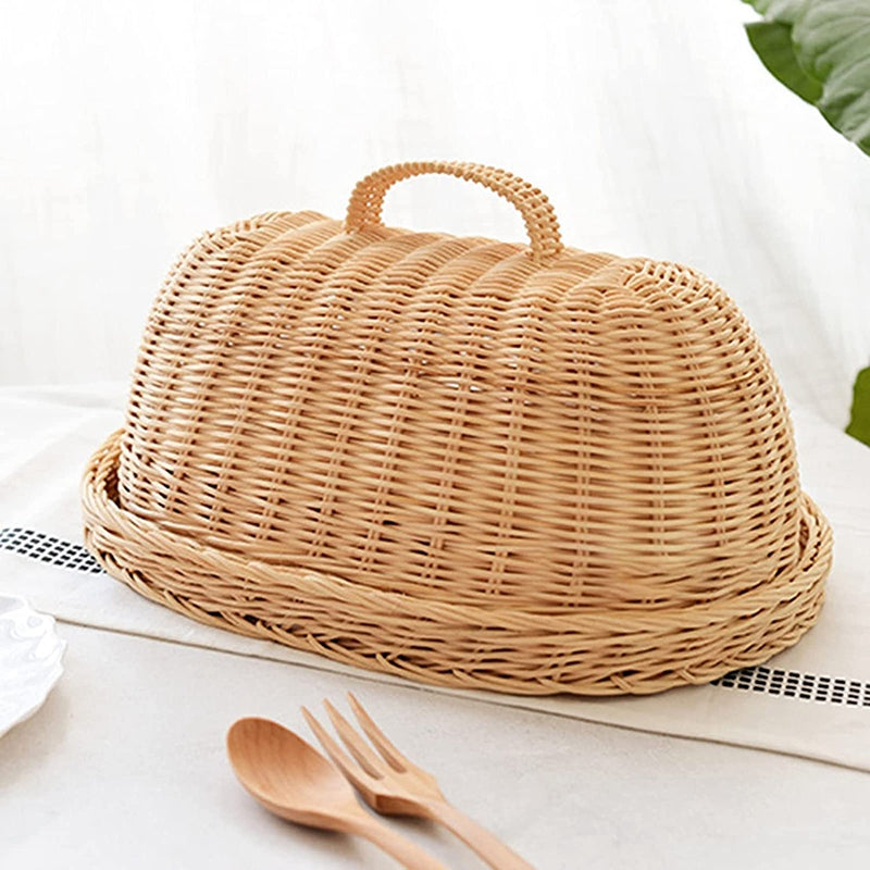 Rattan Tray and Food Cover