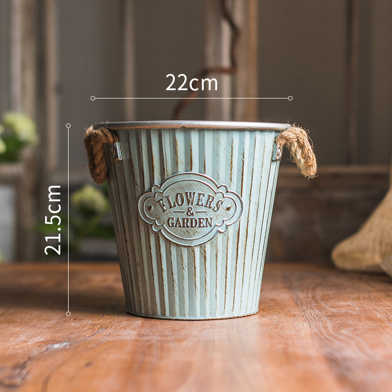 Vintage Blue Display Buckets