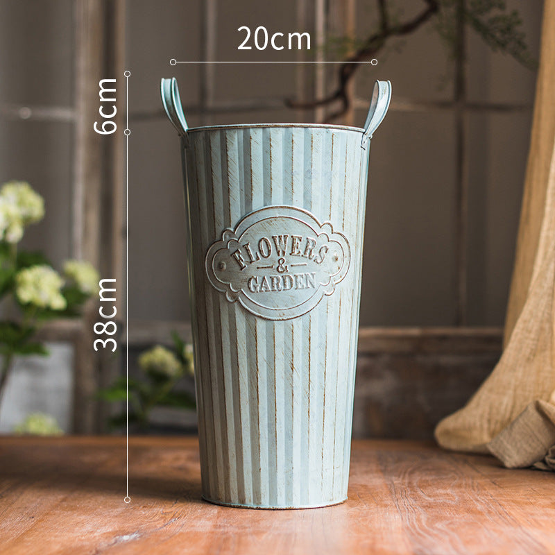 Vintage Blue Display Buckets