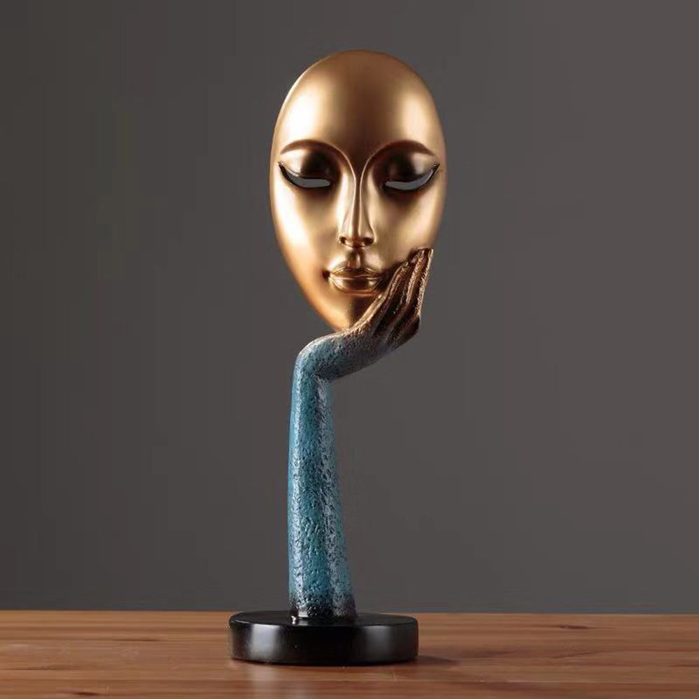 Mask-in-Hand Abstract Figurine