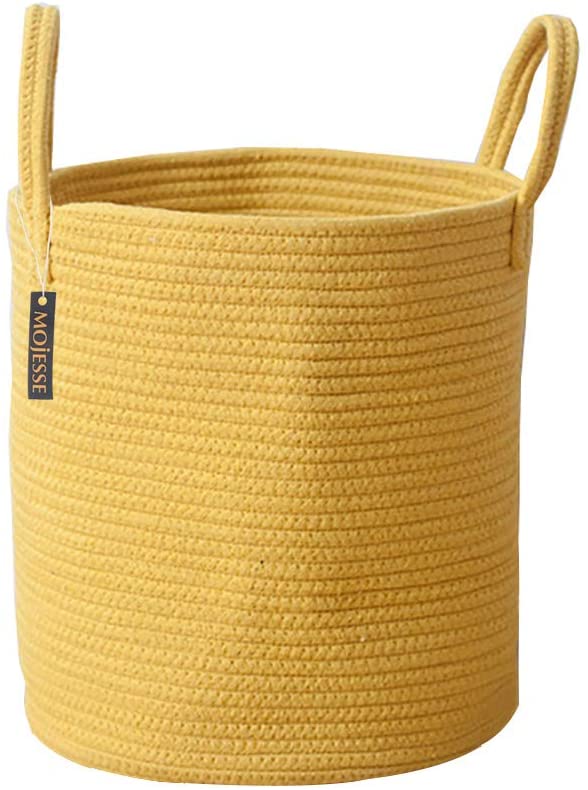 Woven, Rope-Patterned Storage Baskets With Handles