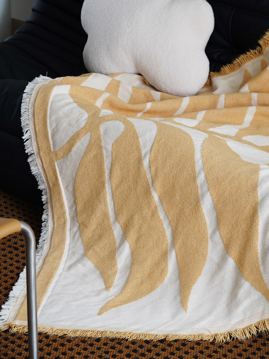 Yellow Leaf Throw Blanket