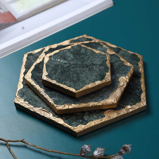 Emerald Marble Coaster, Assorted Sizes