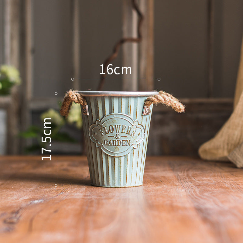 Vintage Blue Display Buckets