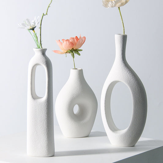 Frosted Nordic Ceramic Vase