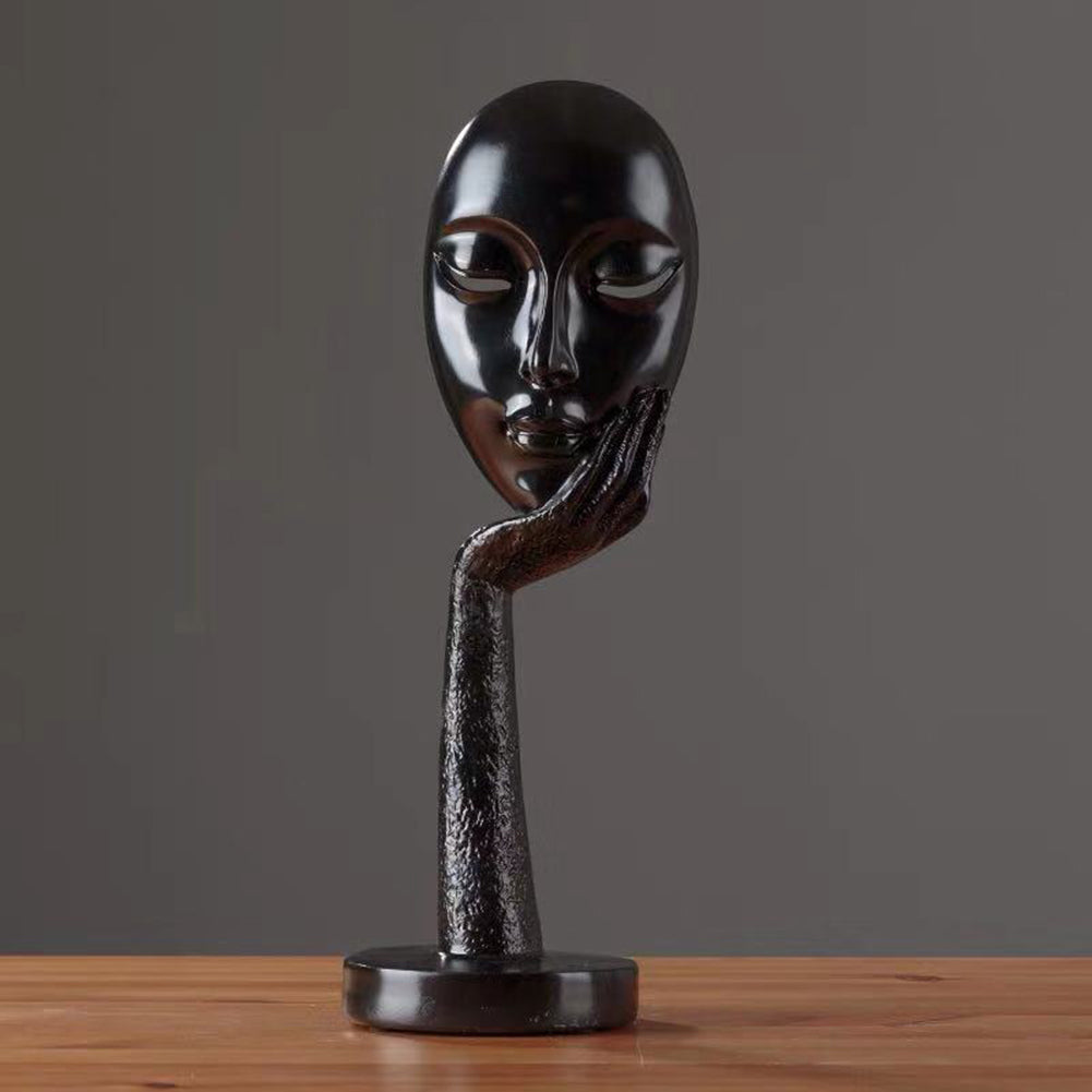 Mask-in-Hand Abstract Figurine