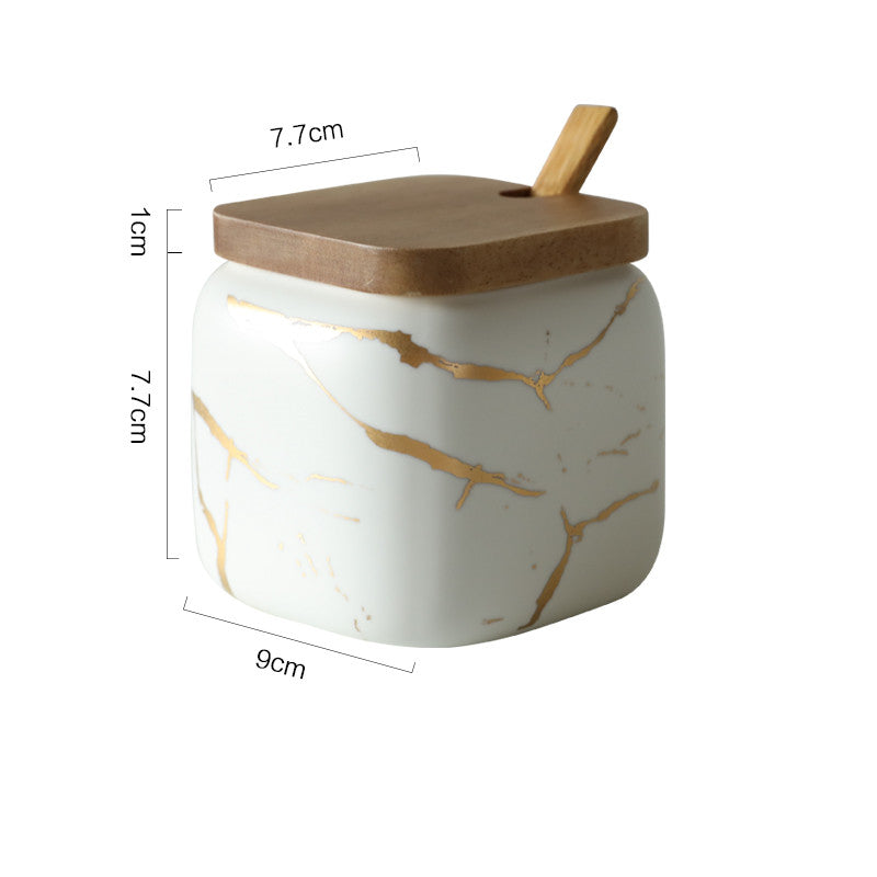 Nordic Marble and Gold Jar Set, Assorted