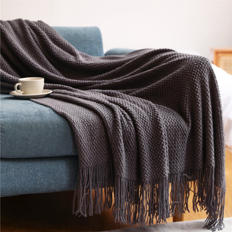 Pebble Knit Throw Blanket, Assorted