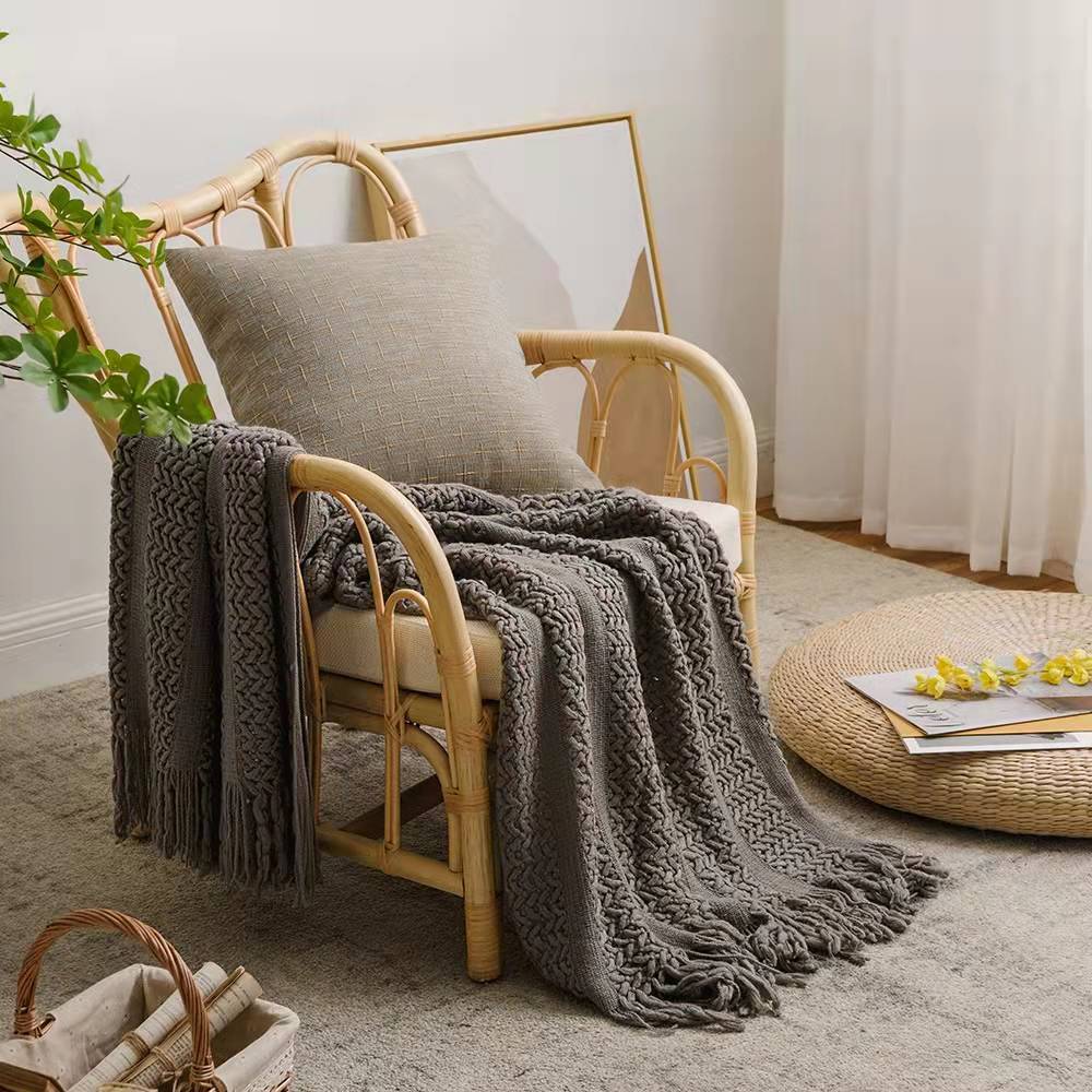 V-Pattern Chenille Blanket, Assorted Colors