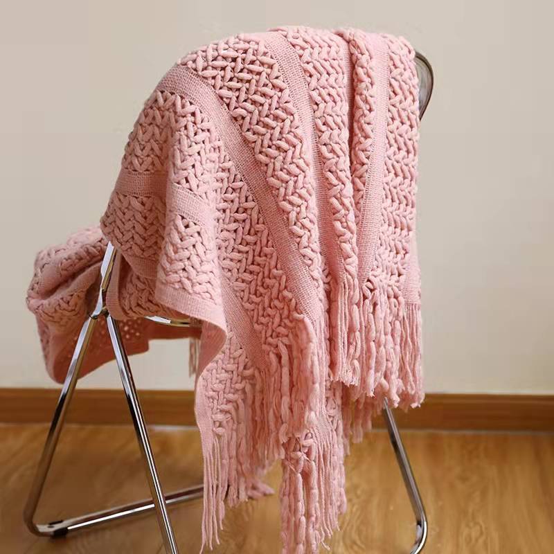 V-Pattern Chenille Blanket, Assorted Colors