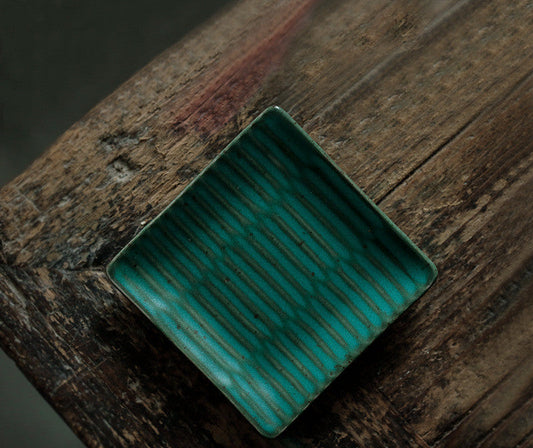 Glazed Geometric Square Coaster