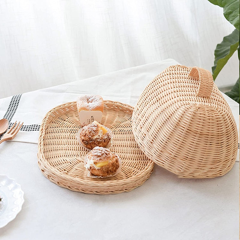 Rattan Tray and Food Cover