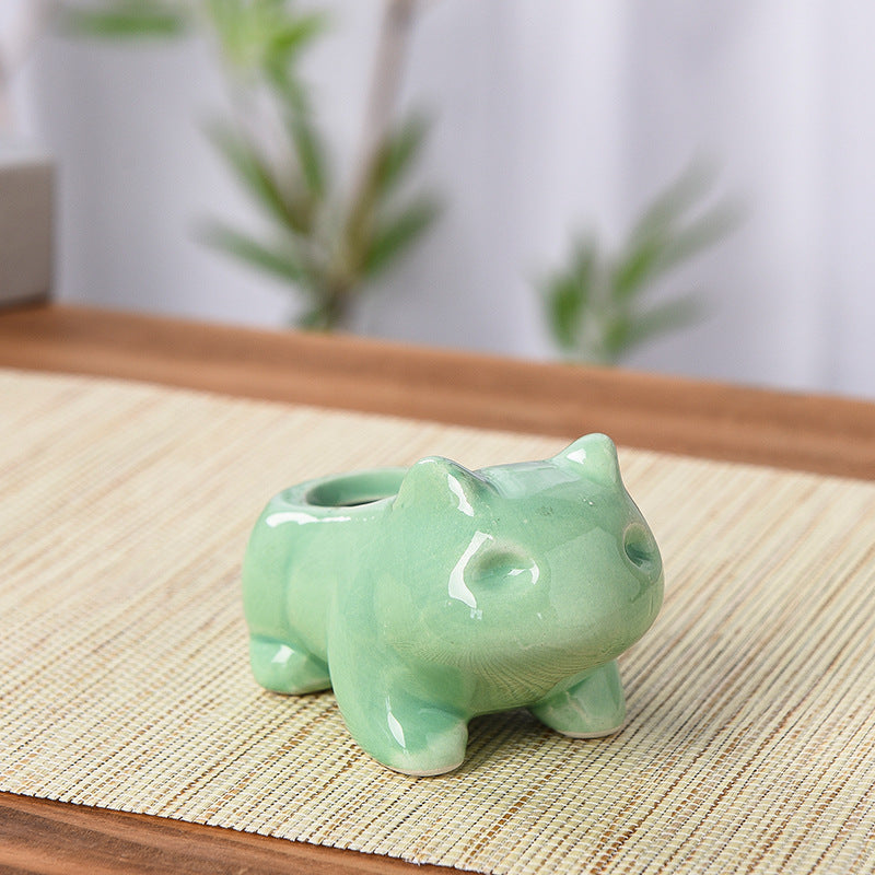 Glazed Stylized Frog Plant Pot